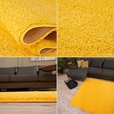 THE RUGS Living Room Rug Shaggy Soft 30 mm 120x170 Yellow view 5