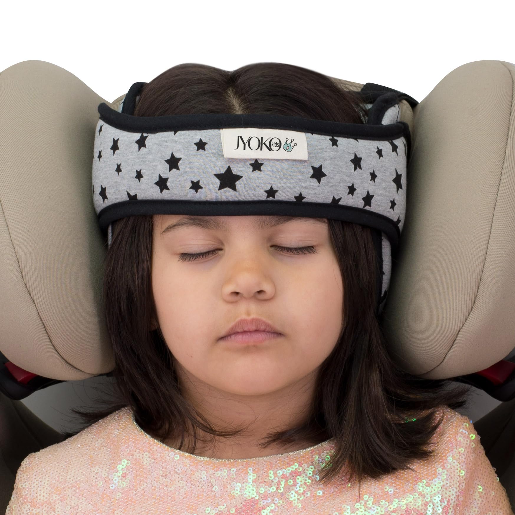 JYOKO Kids Head Support for Car Seats and Strollers (Black Star)