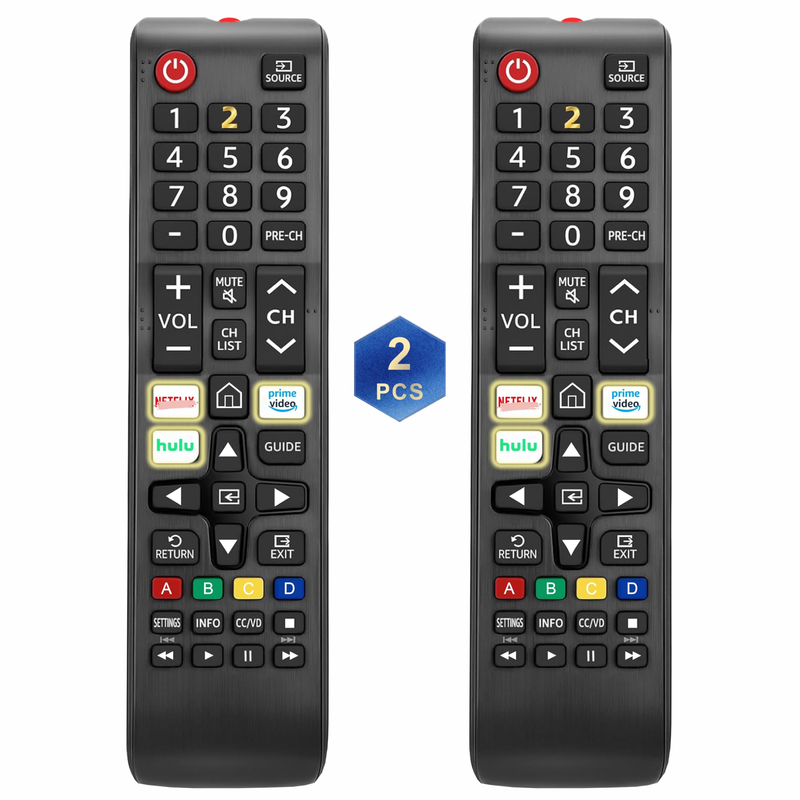 Photo 1 of ?Pack of 2? Compatible with Samsung Remote Replacement BN59-01315A, BN59-01315B, BN59-01315D, BN59-01315E, BN59-01315J, N5300, NU6900, NU7100, NU7300 (2018 Models)