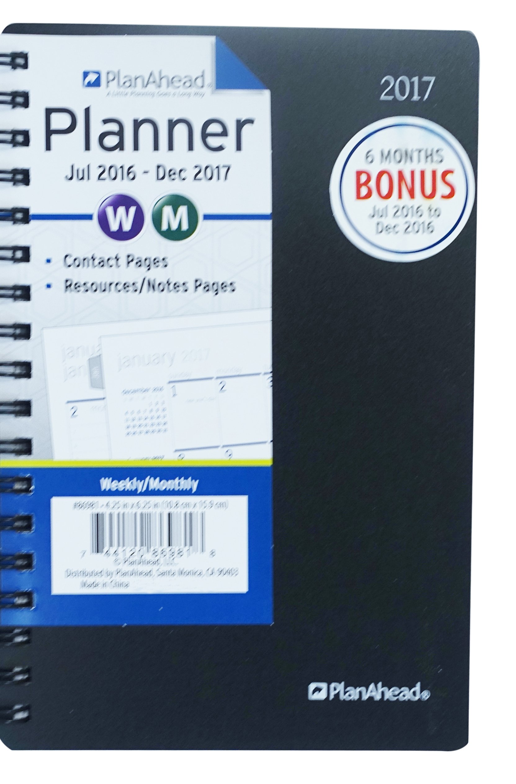 Planahead Small 18 Month Planner July 2016 - December 2017 Assorted Colors (8.. 21 813ucu9pHqL