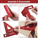 Fentar 3-D Speed Square 22.5-90 Aluminum Alloy with 11 Drill Holes Red view 6