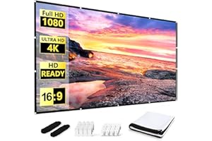 YOWHICK Projection Screen, 16:9 Foldable Anti-Crease Portable Projector Movies Screens for Home Theater Outdoor Indoor Support Double Sided Projection, Washable (100 inch)
