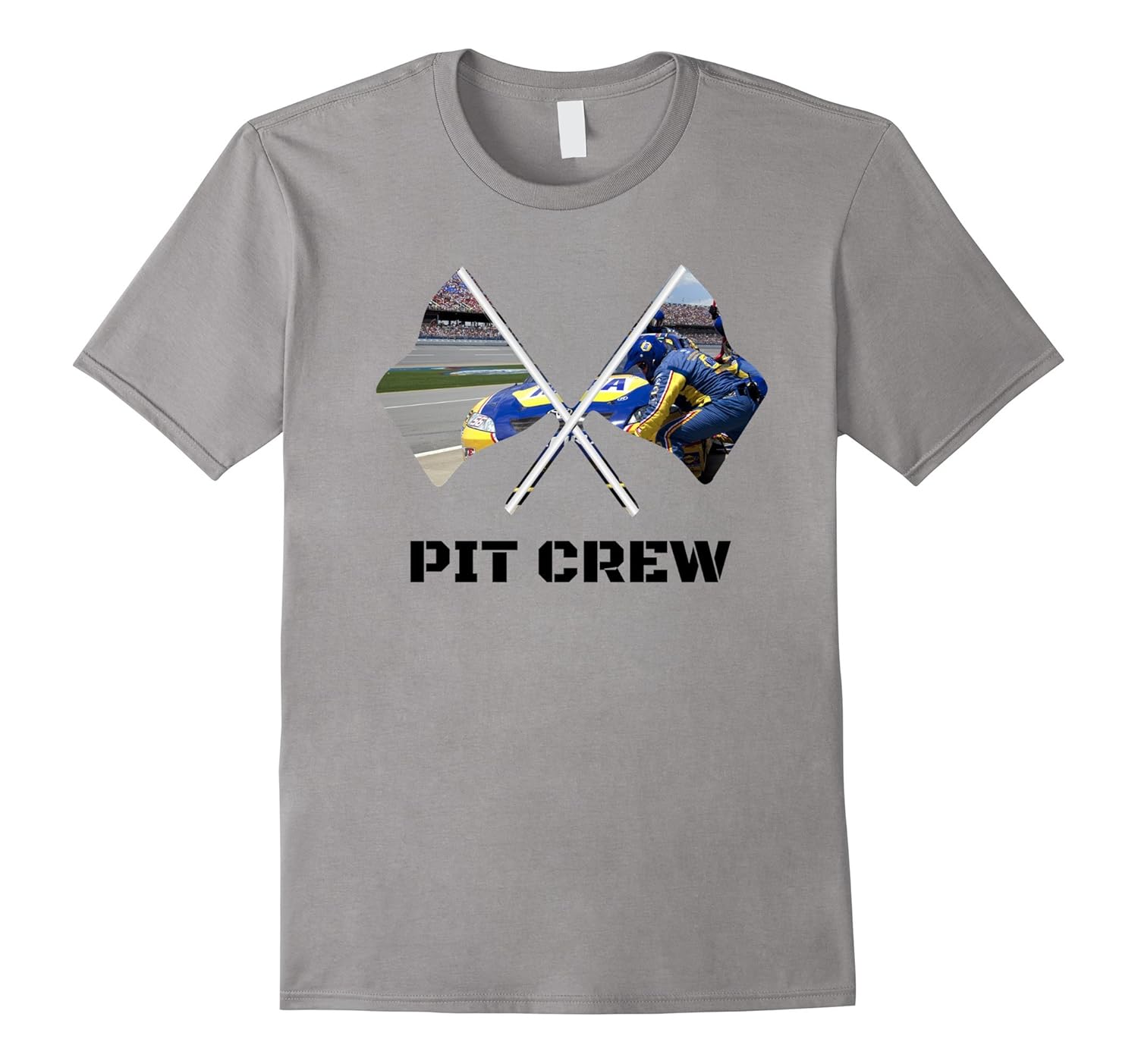 Pit Crew T-Shirt Hosting Race Car Parties Flag Kids Parents-ANZ