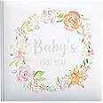 Kate & Milo Floral Baby's First Year Memory Book, Baby Milestones Photo Album, Trendy Baby Girl Gift 9x9x0.5 Inch (Pack of 1)