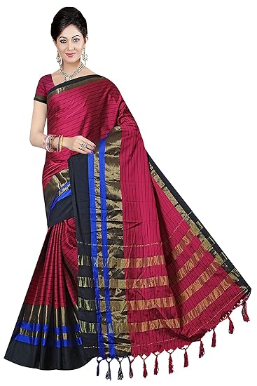 Winza Designer Womens Silk Saree With Blouse (SILK-4001)
