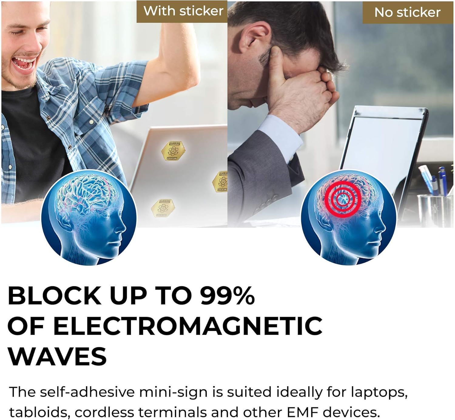 EMF&5G Blocker 6+1 pcs for Mobile Phones 2021 Latest Model – EMF Protection Cell Phone Stickers - 24K Gold EMF Pro Neutralizer - 5G Mobile Phone Protector - Anti-Radiation 7 Shilds for All Devices