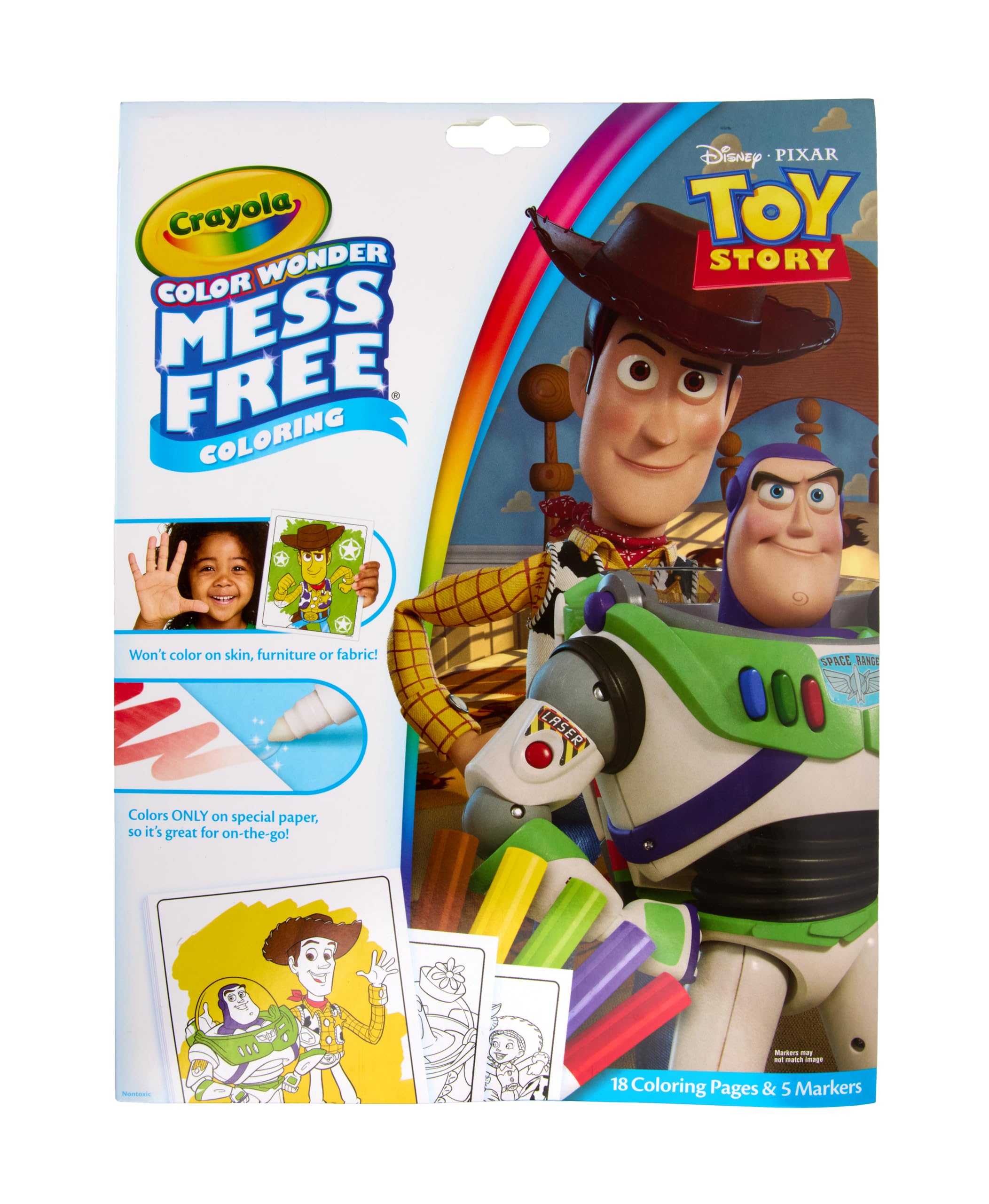 Crayola Color Wonder Toy Story 5, Mess Free Coloring Pages & Markers, Gift for Kids, Age 3, 4, 5, 6