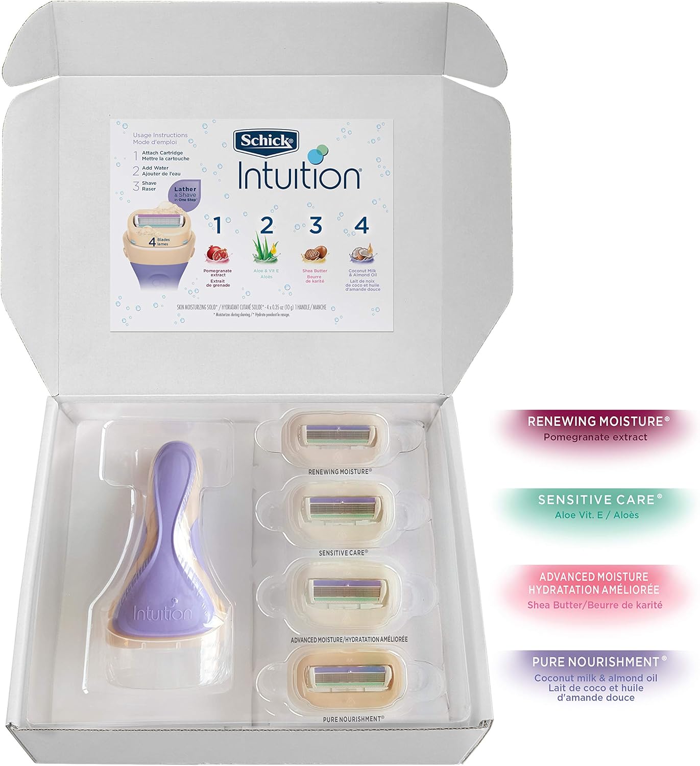 Schick Intuition Razors for Women with 1 Intuition Pure Nourishment