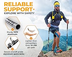 Foxelli Trekking Poles – 2-pc Pack Collapsible