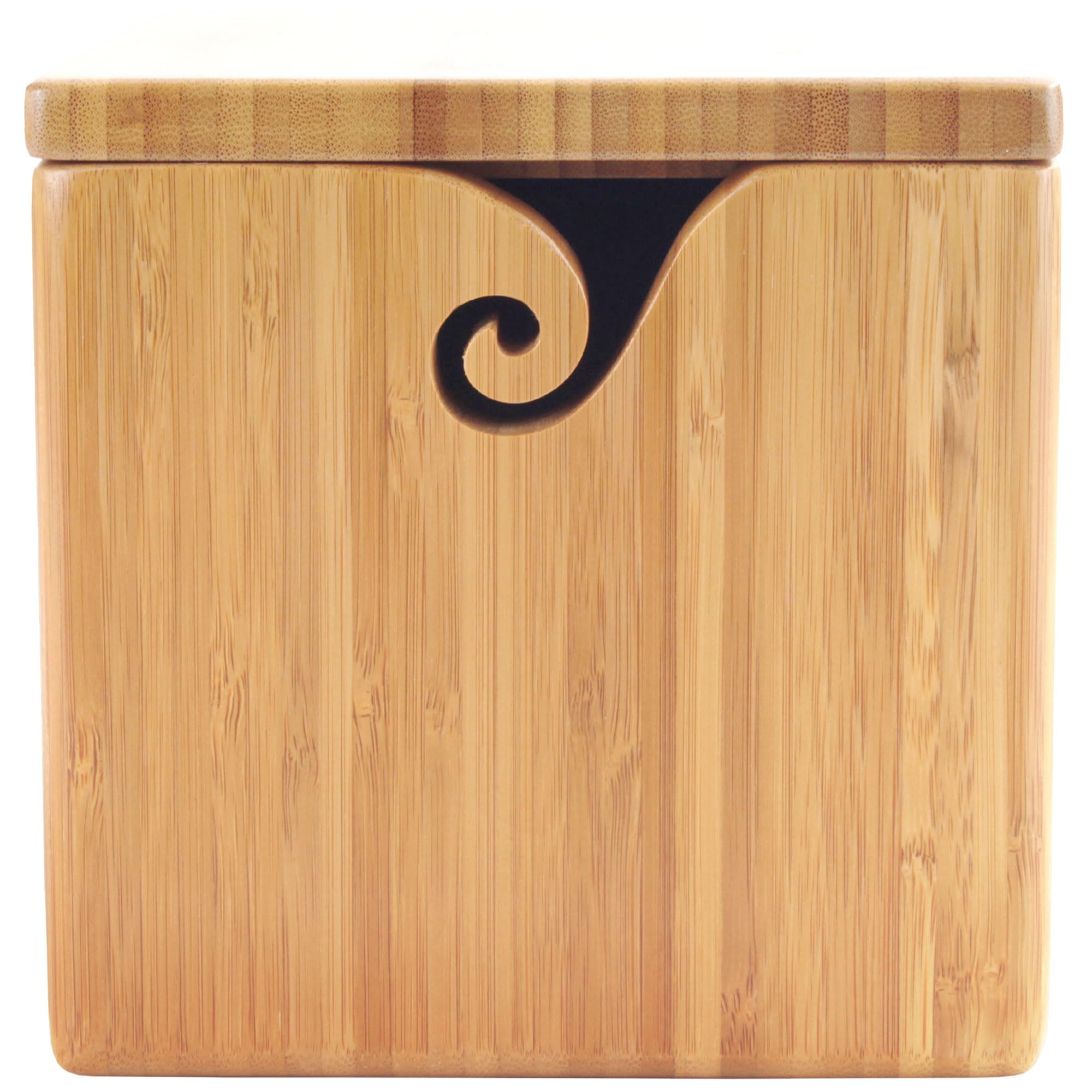 JubileeYarn Bamboo Yarn Bowl with Removable Lid - Holder Knitting Crochet Accessories - Carbonized Brown - 1 Box