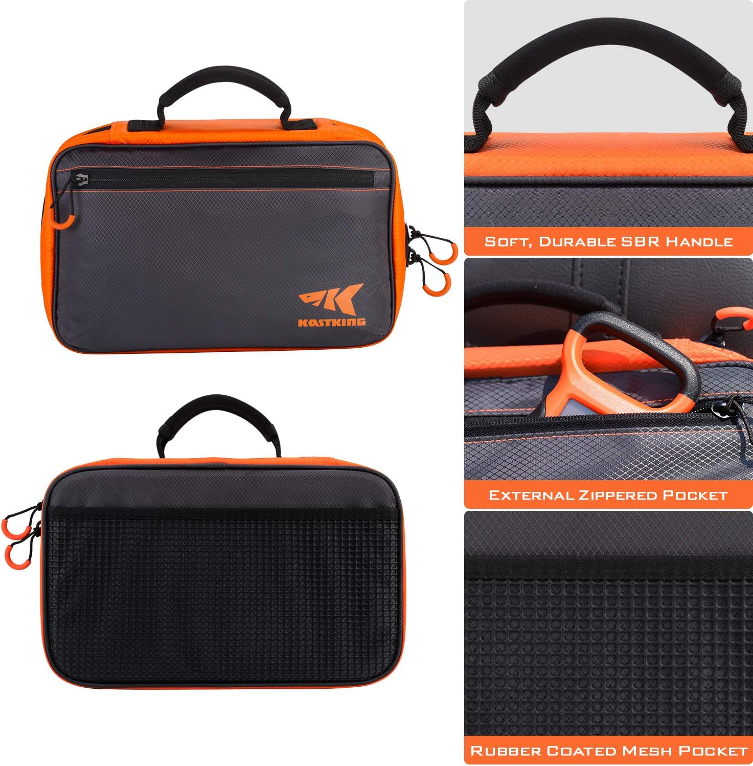 KastKing KKBS-BB-6S Bait Boss Lure Bag Utility Binder Tackle Bag - Soft Bait Binder - Fishing Gear Bag, Self-Healing Zippers & Padded Handle Design : Sports & Outdoors