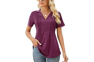Kistore Womens Short Sleeve Polo T Shirts V Neck Summer Basic Tops Fashion 2024 Business Casual Work Blouse S-XXL