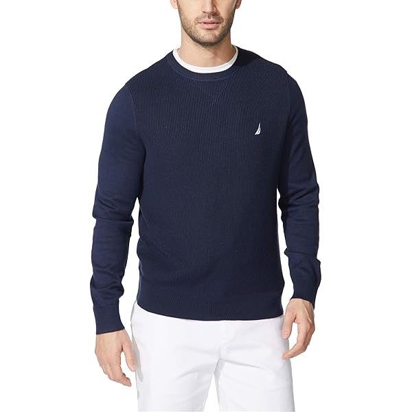 Nautica Men's Sustainably Crafted Crewneck Sweater, Navy