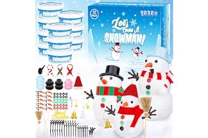 EOBOH Snowman Crafts for Kids, 10 Pack Christmas Craft DIY Snowman Kit, Build a Snowman Kit Indoor Decorations, Creative Kids Air Dry Modeling Clay, Snowman Making Kit Toys Activities Party Supplies
