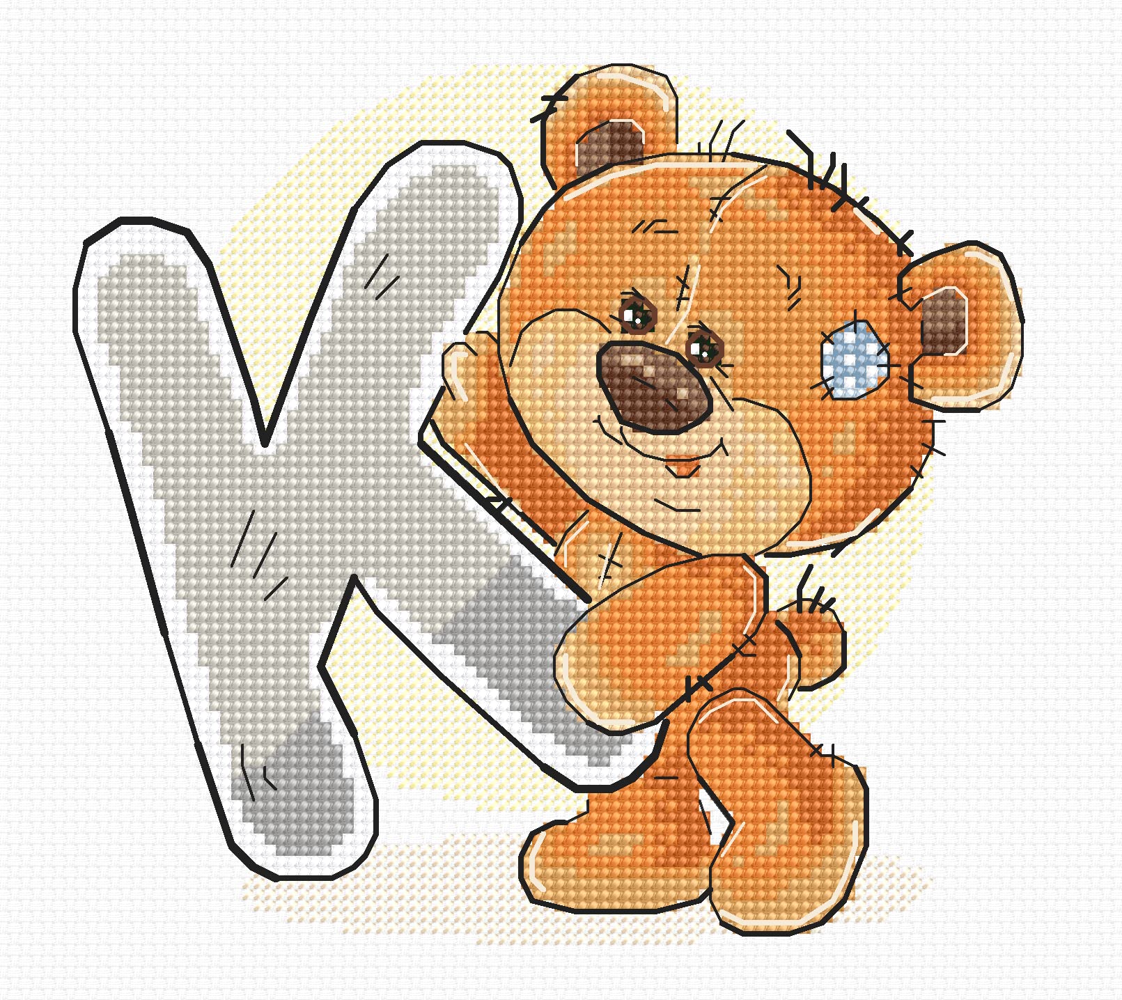 Luca-S SRL Letter „K” - Cross Stitch Kit Luca-S (B1212)