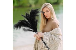 Hotop 8 Pcs Faux Pampas Grass Decor Tall Faux Pampas Grass 45 Inch Large Pampas Grass Stems Boho Artificial Tall Fake Plants for Home Office Decoration Vase Filler Wedding Baby Shower (Black)