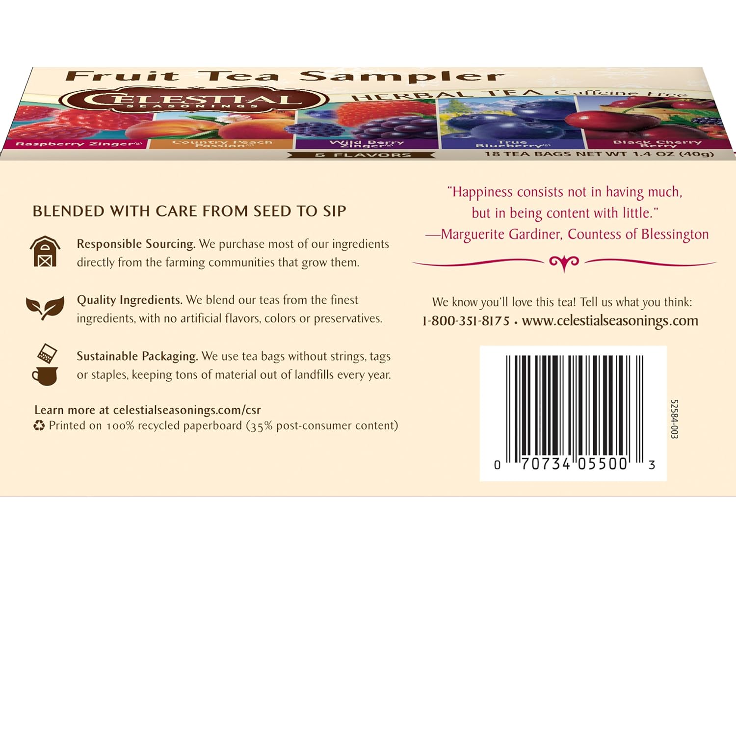 Celestial Seasonings, Fruit Sampler, 18 ct : Grocery & Gourmet Food