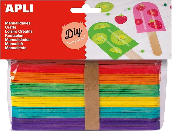 Apli Stick Bag Jumbo Popsicle Sticks Assorted Amazon.co.uk Toys & Games