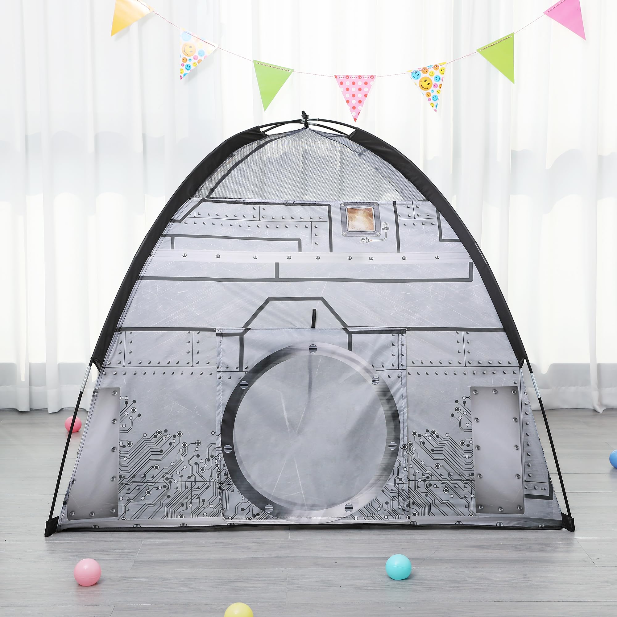 LimitlessFunN Space Rocket Ship Kids Play Tent | Includes Star Lights & Carrying Case |, Children Imaginative Astronaut Dome Playhouse for Boys, Toddlers, Indoor & Outdoor, 48