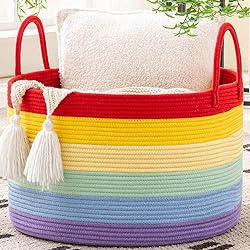KAKAMAY Large Blanket Basket (20"x13"),Woven