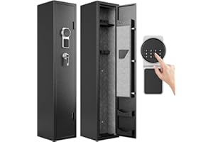 KAER Gun Safes with 180-Degree Full Access Door and Removable Shelf for 2 Home Rifles and Pistols Digital Quick Access Electronic Firearm Safe with Pistol Rack and Ammunition Storage Shelves…