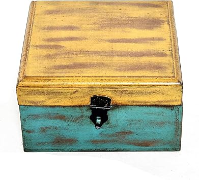 Jaipur handicrafts hub Caja multiusos de madera para especias ...