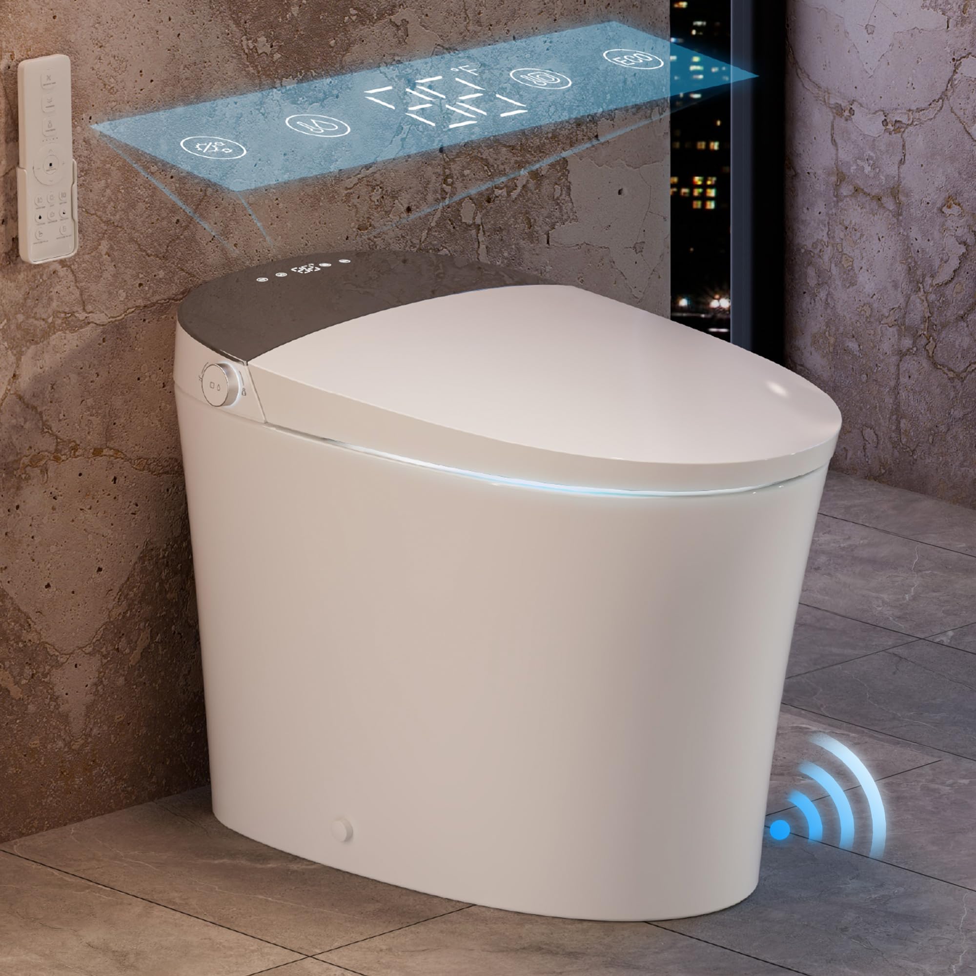 Photo 1 of CANEST Smart Toilet with Bidet Built in, 1000 Gram MaP Flush Score, Bidet Toilet 12" Rough-in, Dual-Flush 1.1/1.6GPF with 17" ADA Comfort Chair Height Seat, Auto Open Close, Heated Seat, Night Light