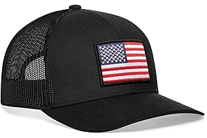 HAKA American Flag Hat, USA Trucker Hat for Men & Women, Adjustable Baseball Cap, Mesh Snapback, Durable Outdoor Hat