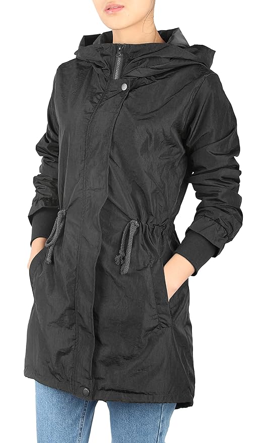iLoveSIA Windjacke Damen mit Kapuze Übergangsjacke Winddicht wasserfest Gr.36-44