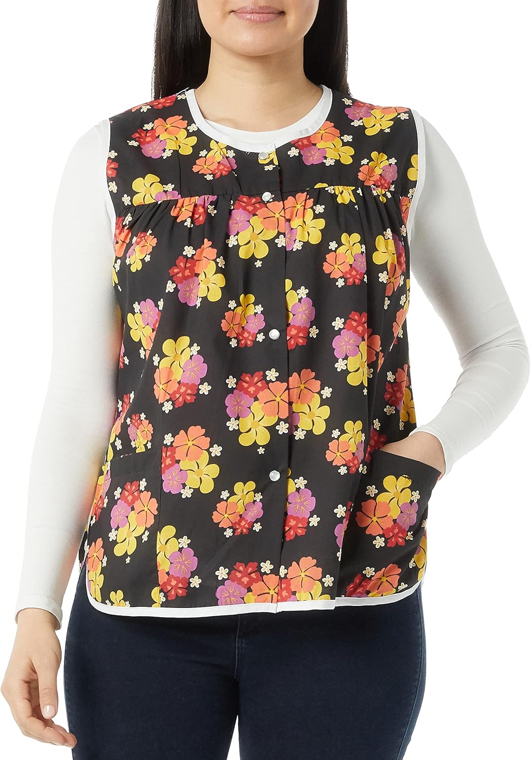 AmeriMark Patterned Women’s Snap Front Cobbler Apron Vest with Two