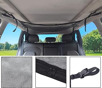 Amazon Com Holiberty Car Ceiling Cargo Net Pocket Interior Overhead Roof Top Bag Polyester Hanging Sundries Storage Organizer Car Net For Jeep Van Suv Trunk Automotive
