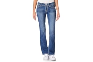 WallFlower Women's Size Legendary Bootcut Mid-Rise Insta Stretch Juniors Jeans (Standard and Plus)