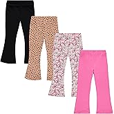 Girls Leggings and Flared Pants Set Comfortable, Stylish, and Versatile Pack of 4