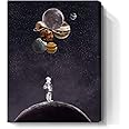 ARTZON Inspirational Wall Art Canvas Print Astronaut Holding Planet Creative Picture Framed Artwork for Bedroom, Bathroom, Living Room, Office, 12x16inch