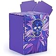 tombert 150+ Premium Deck Box Case for MTG, Large Capacity with 2 Dividers, Fits 100+ Sleeved Cards TCG Trading Card Games(Vertical-Purple)