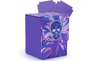 tombert 150+ Premium Deck Box Case for MTG, Large Capacity with 2 Dividers, Fits 100+ Sleeved Cards TCG Trading Card Games(Vertical-Purple)