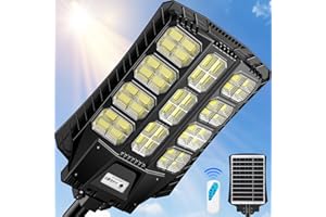 ZIZIWIN 8000W Solar Street Lights Outdoor Waterproof, Heavy Duty Solar Powered Light Dusk to Dawn, High Brightness Soalr Parking Lot Light, Motion Sensor, Long Lasting, Pole or Wall Mounted, Remote Control