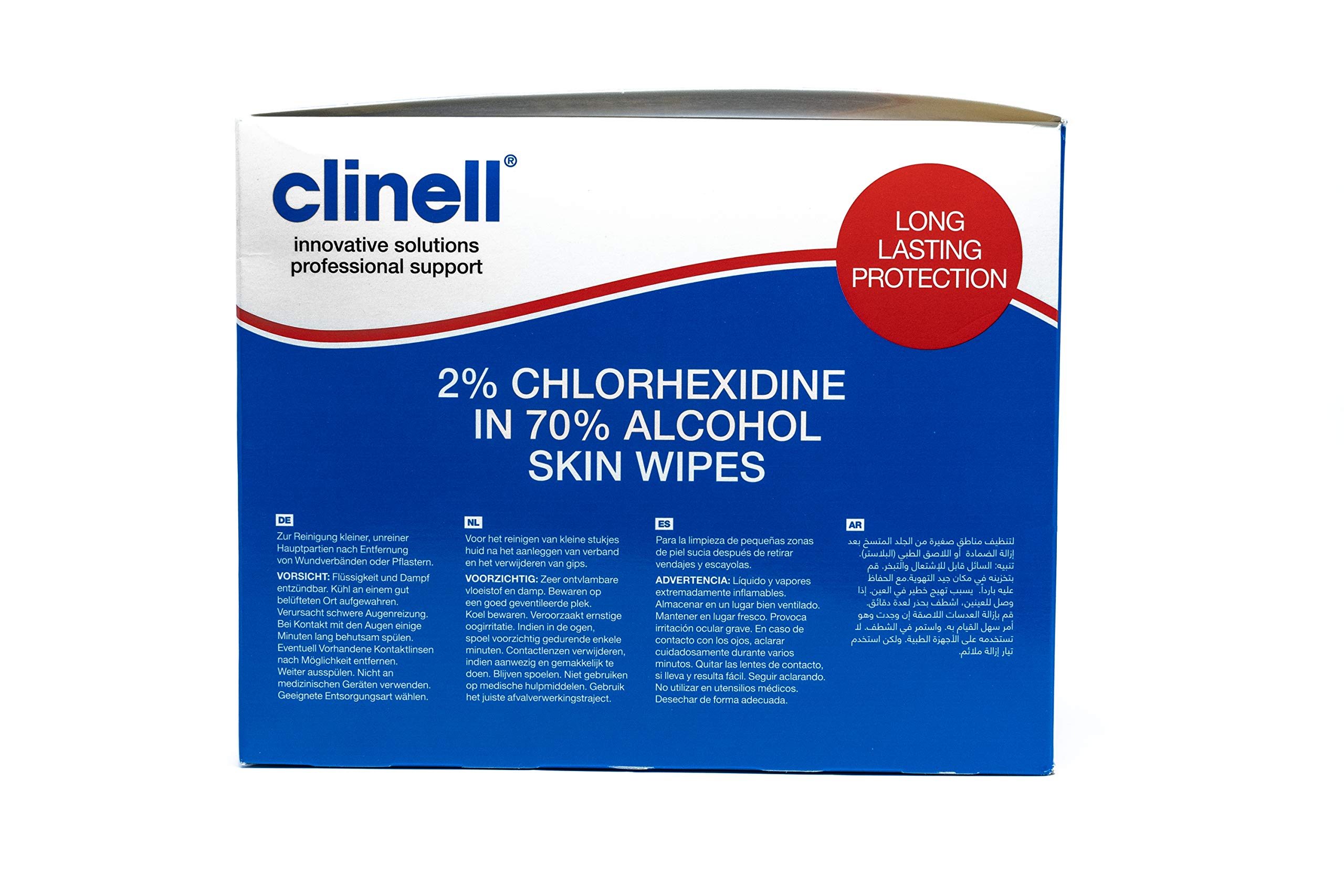 Clinell CA2CSKIN Alcohol Skin Wipes Cleans Skin, Latex Free