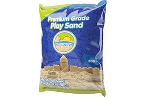 CLASSIC SAND & PLAY Classic Sand and Play Blue Colored Play Sand, 20 lb. Bag, Natural and Non-Toxic, Fun Wet and Dry Indoor and Outdoor, Sandbox, Therapy, and Table Use, Building, Stimulate Sensory Needs