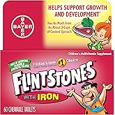 Flintstones Chewable Kids Vitamins with Iron, Multivitamin for Kids & Toddlers with Vitamin D, Vitamin C & more, 60 Count (Pack of 1)