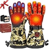 MADETEC Heated Gloves for Men Women, 7.4V 22.2WH Winter Gloves Upgraded Rechargeable Battery, Waterproof & Windproof Electric Heated Glove, Camo Glove for Camping Fishing Hunting Motorcycle
