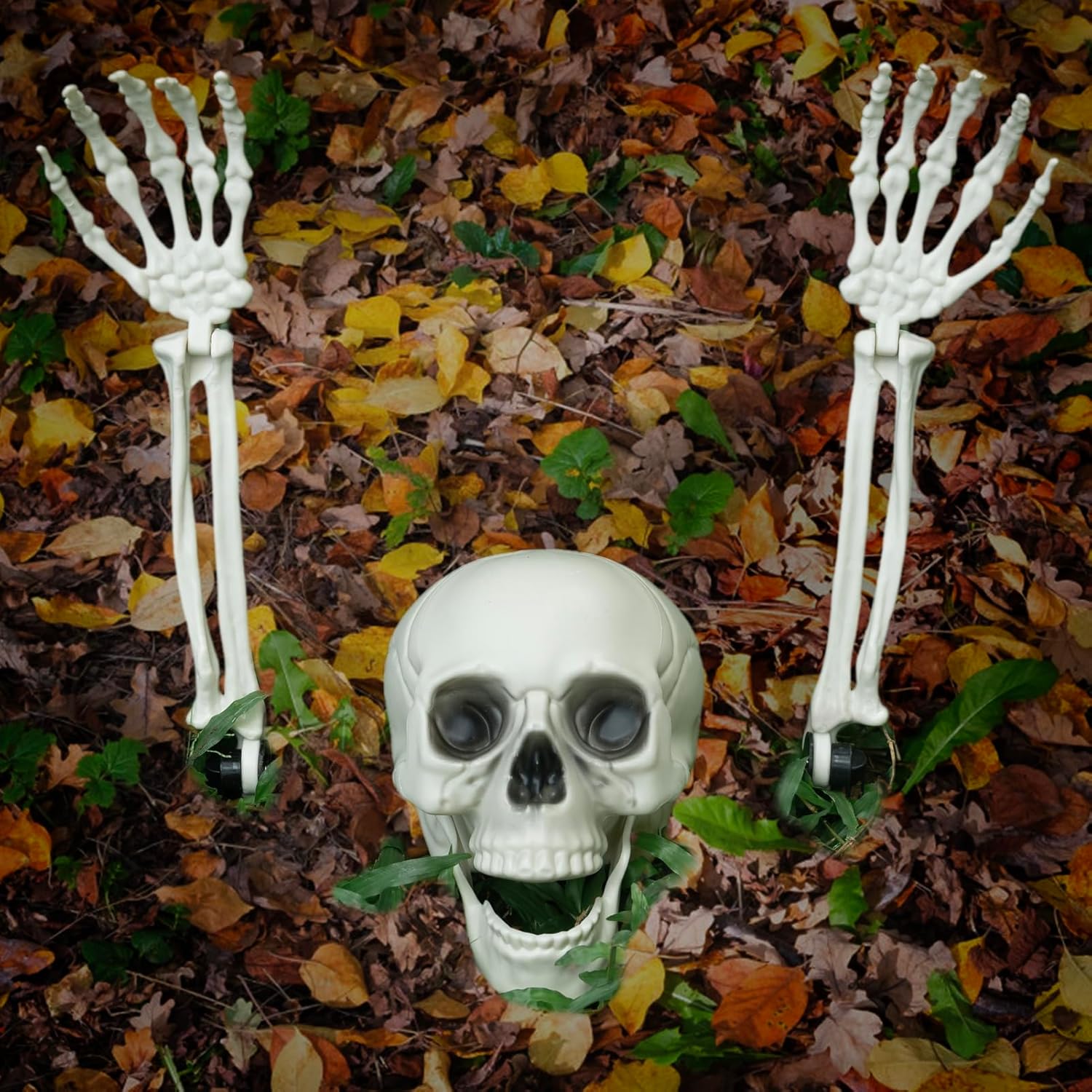 Decorative Garden Stakes - Halloween Decoration Skeleton Stakes, 3 Pcs ​Life Size Ground Breaker Skeleton Stakes Halloween Decor, Realistic Skull and Skeleton Arms Stakes for Yard, Lawn, Garden Best Halloween Outdoor Décor