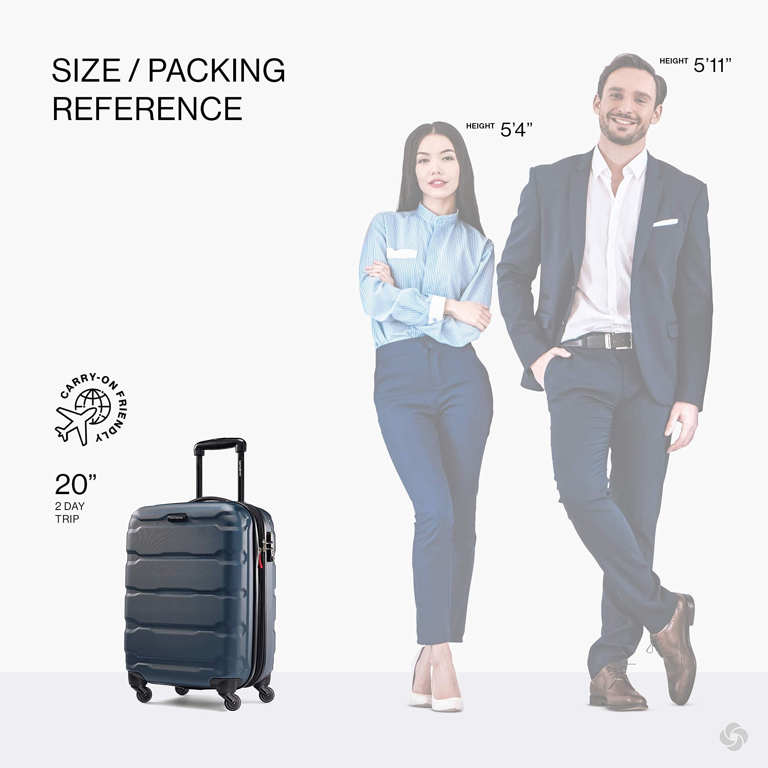 Samsonite Omni PC Hardside Expandable Luggage with Spinner Wheels, Teal, 3-Piece Set (20/24/28)