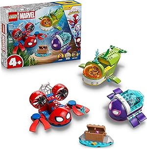 LEGO ǀ Marvel Spidey und Seine Super-Freunde Spidey: Unterwasserfahrzeuge - Superhelden Spielzeug mit 3 U-Booten und 3 Minifiguren - Geschenk für Jungen ab 4 Jahren und Fans der Serie - 11207