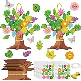 Pajean 60 Set Spring Craft Kits, Flower Leaf Butterfly DIY Spring Tree Art Craft Hanging Ornaments Party Favors Decorations for Home Party Family Activities Supplies