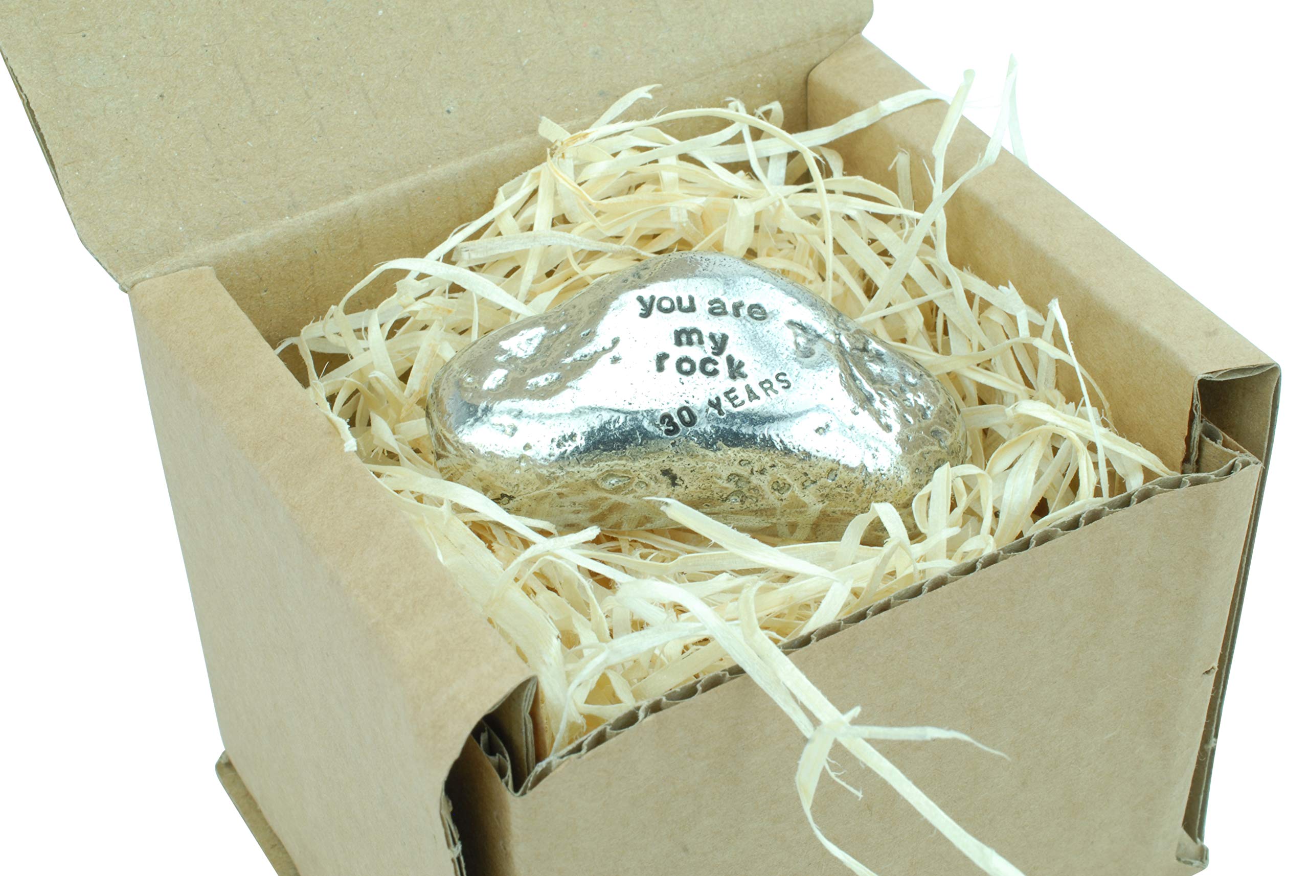 Pirantin 30th Anniversary You Are My Rock Gift Idea - Solid Metal Heavy Polished Rock Gift for 30 Year Anniversary