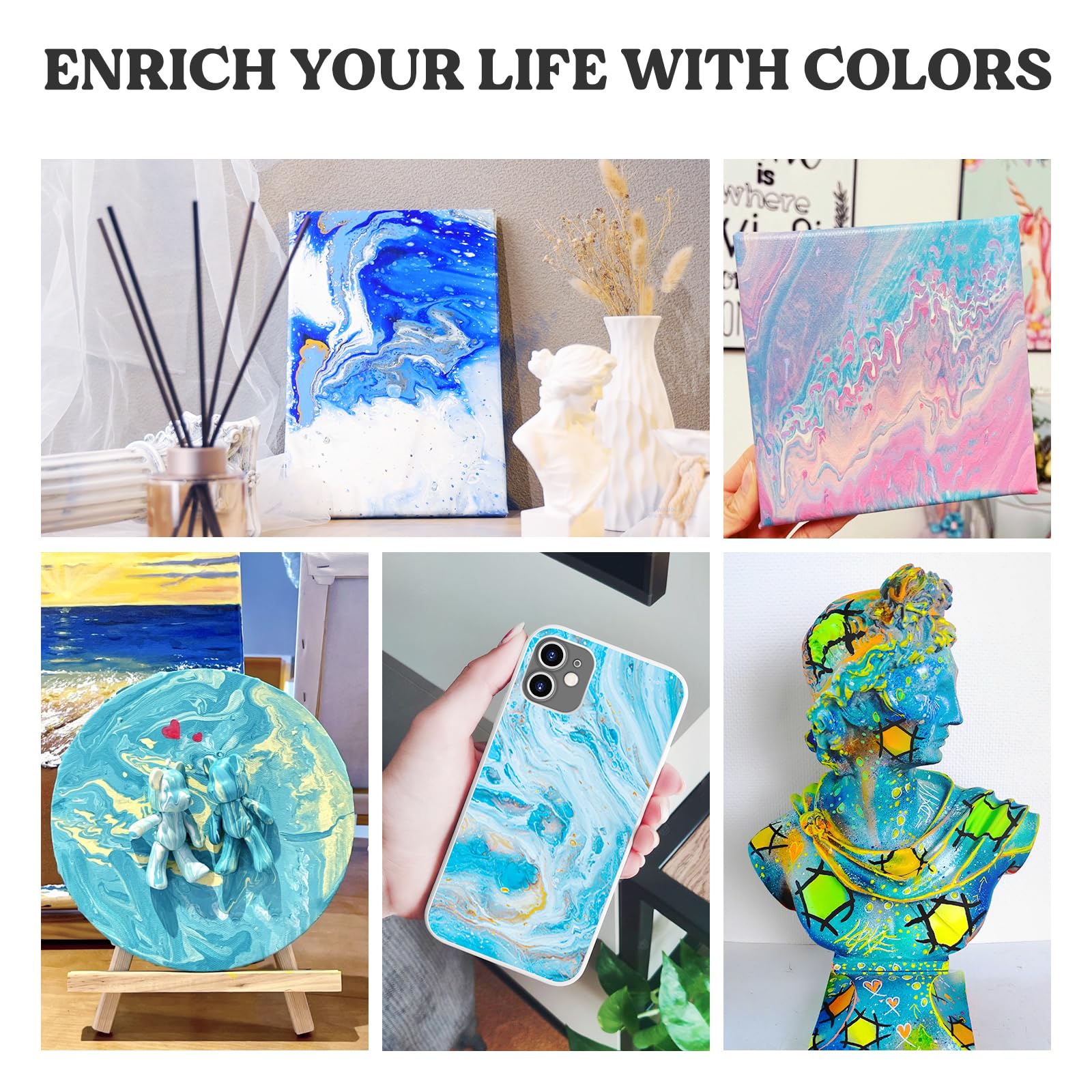 LET'S RESIN 17OZ/500ML Split Cup with Handle, Thicken & Easy Clean Split Cups for Paint Pouring with 5 Channels, Silicone Reusable Fluid Art Split Cups for Acrylic Paint, Resin Molds, Epoxy Resin Art