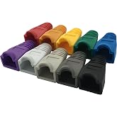 Accessbuy 100 Pack RJ45 CAT6 CAT6E CAT5 CAT5E Ethernet Network Cable Strain Relief Boots Cable Connector Plug Cover Mixed Color for Laptop