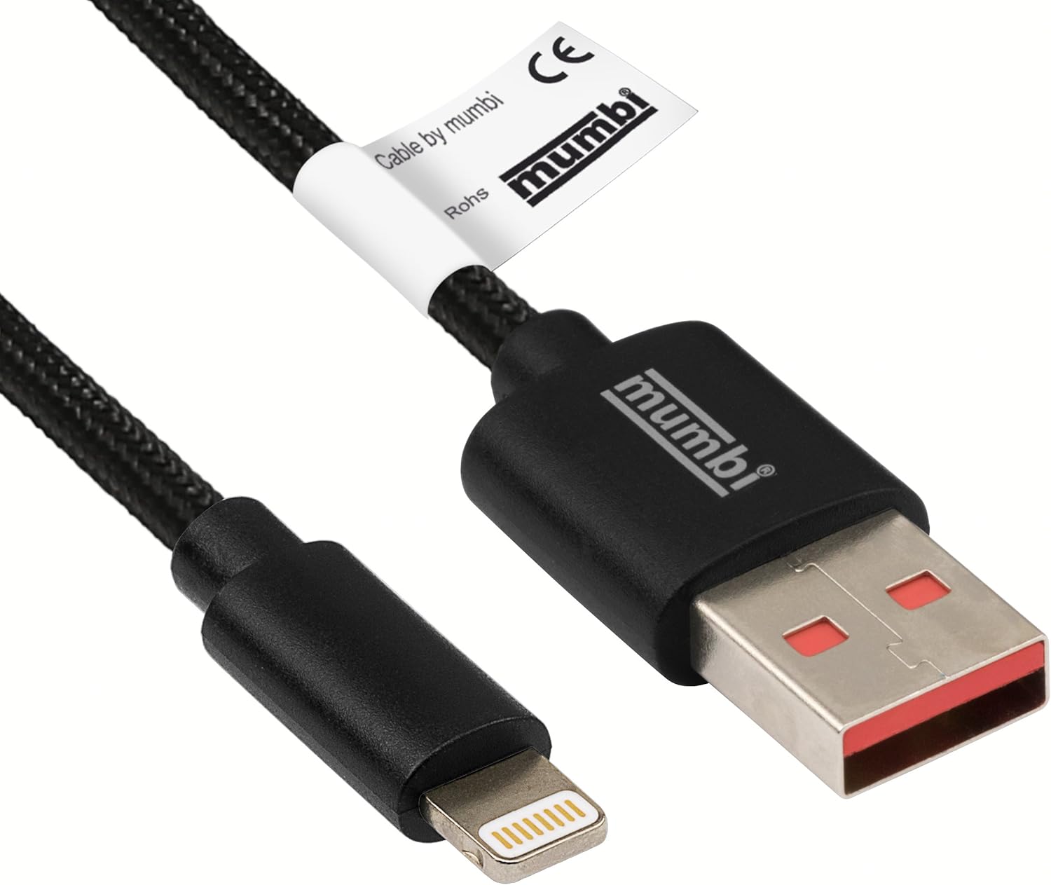 mumbi Black Line USB Kevlar cable Black 150cm