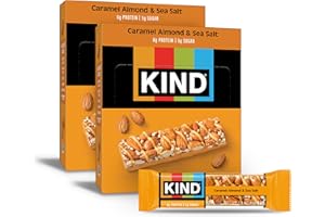 KIND Nut Bars, Caramel Almond & Sea Salt, Healthy Snacks, Gluten Free, Low Sugar, 6g Protein, 24 Count
